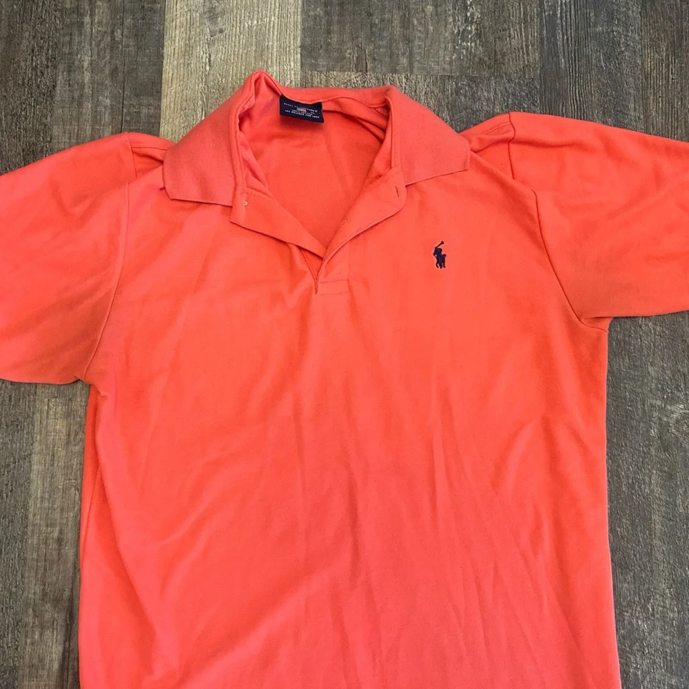 Vintage Polo Sport Men’s Polo Shirt XL Salmon Pink Blue Logo Wearable Classic